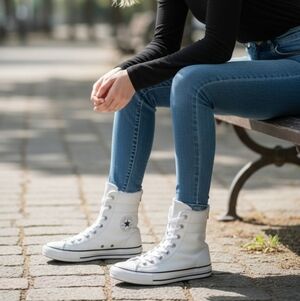 Converse All ⭐️ Star Women's Leather Off White Winter Sneakers Faux Fur Lining